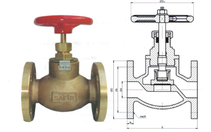 Jis Tip Glob Vana (Bronz, Düz Tip)