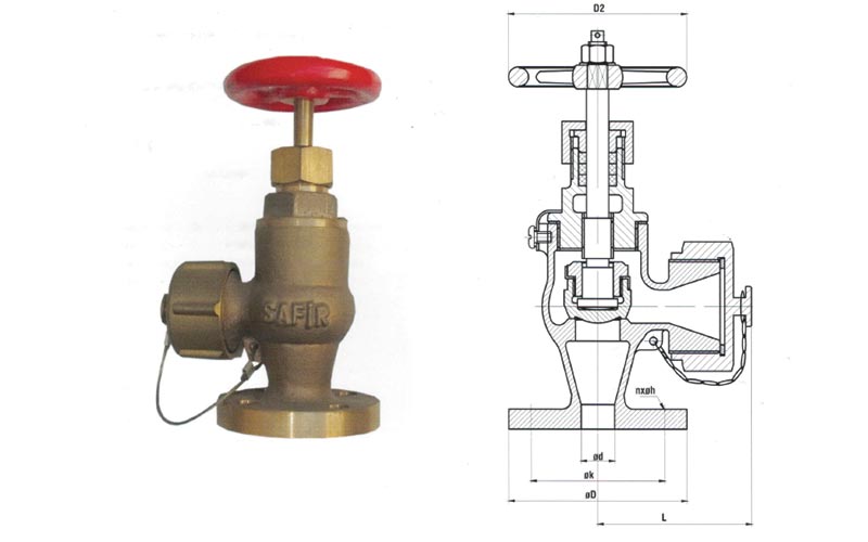 Jis Tip Yangın Vanası(Bronz ,Gönye Tip)