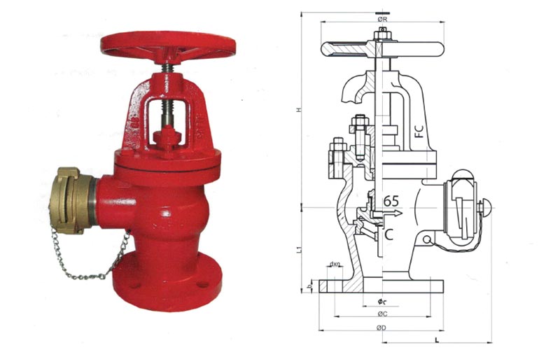 Jis Tip Yangın Vanası(Gönye Tip)